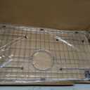 Stainless Steel Sink Grid and Protectors for Bottom of Kitchen Sink, 26" x 14" with Rear Drain for Single Sink Bowl (26" X 14 1/16")