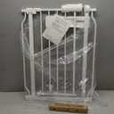 Narrow Baby Gate 24 to 29 Inch Wide Pet Gate Pressure Mounted No Drill Safety Gate Walk Through Metal Child Gate for Kids Stairs or Pets Indoor White (24.02"-29.13"/61-74cm)