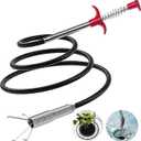 Drain Snake for Hair Clogs, 76 Inch Plumbing Auger Tool with Hook, Sink Snake Drain Clog Remover for Tub Pipes