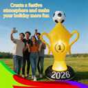 7FT World Soccer Inflatables 2026 World Champion Outdoor Blow up Decorations with Built-in LED Lights for Yard Party Lawn Decor/Birthday Themed Supplies for Fans,2026 World Soccer Decor