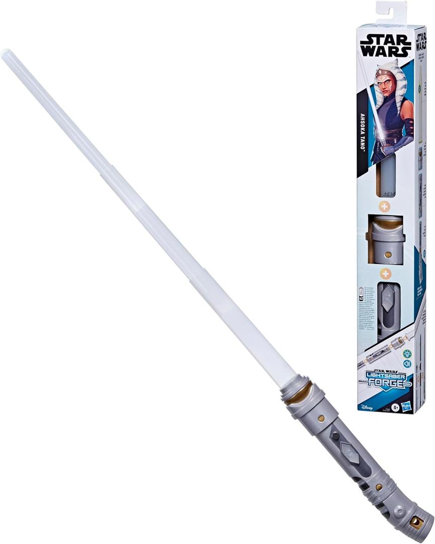 STAR WARS Lightsaber Forge Ahsoka Tano, White Customizable Electronic Lightsaber, Toys