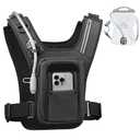 Zelvot Chest Pack with Hands-Free Filming Touchscreen Phone Pocket, USA Original Patent, Adjustable Running Vest with 2L Water Bladder, Breathable Reflective Chest Bag for Cycling, Skiing, Hiking