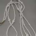 12 Feet Christmas Wooden Beads Garland Round Craft Farmhouse Vintage Wood Bead Garlands for Xmas Decoration Supplies(White)