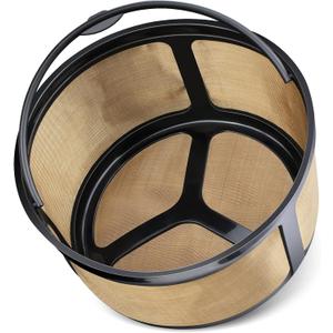 Reusable 8-12 Cup Basket Gold Mesh Coffee Filter for Keurig K-Duo Essentials and K Duo Brewers Machine, Replaces your Paper Coffee Filters, BPA Free (1 Pack)
