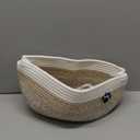 Dog Toy Basket Small Gift Basket for Baby, Woven Storage Baskets for Dog Cat, Nursery Storage Baskets for Diapers, Towels, 12"x 8" x 5" Mixed-Brown