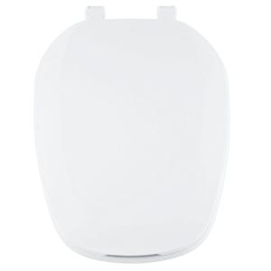 Centoco Eljer Emblem Elongated Toilet Seat with Square Front, Closed Front with Cover, Residential, Plastic, Made in the USA, EMB601-001, White