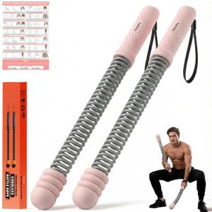 Ropeless Battle Ropes with Adjustable Weights, Portable Cordless Battle Ropes for Home Gym, HIIT & Low Impact Cardio Workouts, Compact Gym Equipment for Men & Women (Pink)