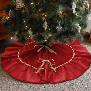 Mini Christmas Tree Skirt Velvet Plush Tiny 20 Inch Ivory White Vintage Christmas Tree Skirts Luxury Miniature Farmhouse Xmas Decorations for Home Party Winter