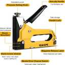 Upholstery Staple Gun Heavy Duty, YEAHOME 4-in-1 Stapler Gun with 4000 Staples, Manual Brad Nailer Power Adjustment Stapler Gun for Wood, Crafts, Carpentry, Decoration DIY