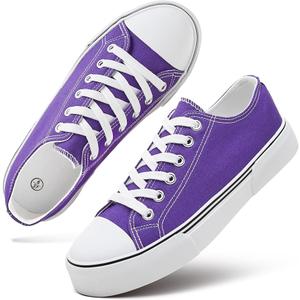 hash bubbie White Sneakers for Women Low Top Canvas Shoes Womens Canvas Sneakers Women's Fashion Sneakers Slip on Casual Tennis Shoes, 7.5