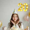 20th Birthday Decorations for Women Men,Happy 20 Year Old Birthday Decorations for Centerpieces Table,20 Light Up Numbers Sign Led for Party Backdrop Wall Decor for Wedding Anniversary Home