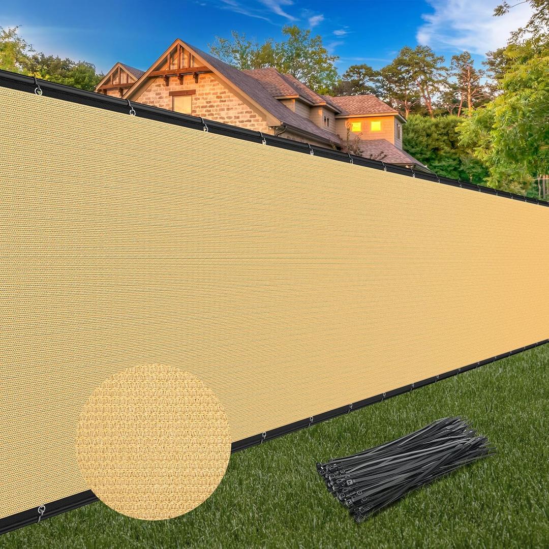 Winpull Privacy Fence Screen 6FT x 50FT, Heavy Duty 170GSM HDPE Fence Screen Privacy Mesh for Chain Link & Wood Fence, 95% Privacy Screen for Backyard Patio Balcony, Reinforced Edges & Grommets
