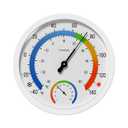 Indoor Outdoor Thermo-Hygrometer, 10 Inch Battery-Free, Dual Dial Large Numbers Analog Wall Thermometer Hygrometer, Classic Temperature Humidity Monitor for Patio, Nursery, Storage (White)