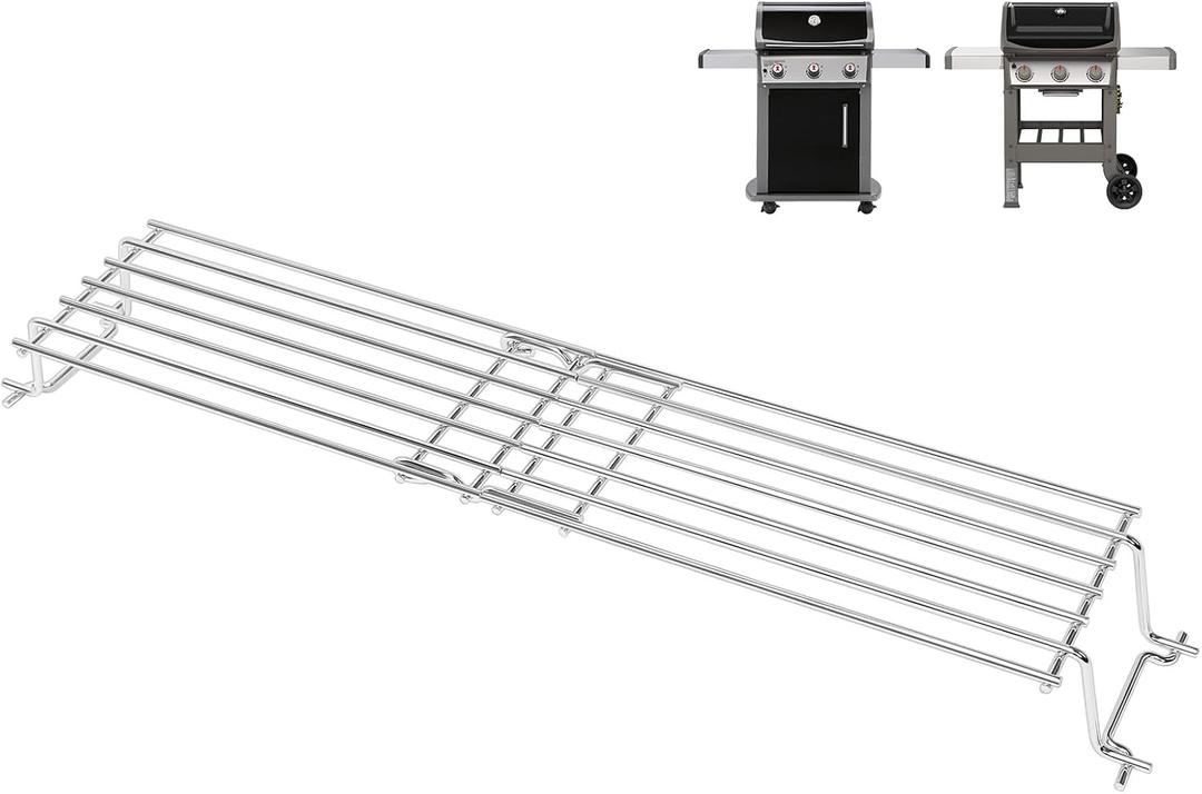 7641 Warming Rack for Weber Spirit 300 Series Gas Grills, Grill Parts for Weber Spirit 2 300, Spirit E310, Spirit II E310, Foldable Spirit Upper Rack for Weber Genesis Silver Gold B/C, Stainless Steel (Fits Spirit 300 & Spirit II 300)