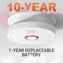 Jemay Smoke Detector, 10-Year Photoelectric Technology Smoke Alarm, 9V Battery Operated Smoke Detector Fire Alarms with Test Button & Low Battery Signal, Fire Alarm for Home, Bedroom, GS528A-C, 4-Pack (4 PACKS)