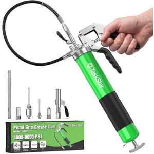 TaskStar Grease Gun Kit 8000 PSI Heavy Duty, 14 oz Capacity, 5 Grease Tips