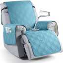 TAOCOCO 100% Waterproof Recliner Chair Cover, Small Recliner Covers for Recliner Chair with Pocket, Non Slip Reclining Chair Cover Furniture Protector for Kids, Pets(20'', Sky Blue)