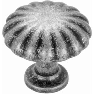 BEROSSA Antique Iron Cabinet Knobs Vintage Iron Drawer Knobs, 10 Pack 1-1/4 Inch, 2510 Single Hole Cabinet Pulls for Kitchen Cabinets Drawers Bedroom Dresser Cupboard Bathroom Vanity