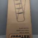 HBTower Step Ladder Folding Step Stool for Adults with AntiSlip Pedal,330 lbs Capacity for Kitchen, Home,White