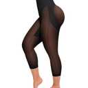 SHAPELLX Shapewear for Women Capris Leggings Tummy Control Underwear High Waist Body Shaper Butt Lifting Panties, M