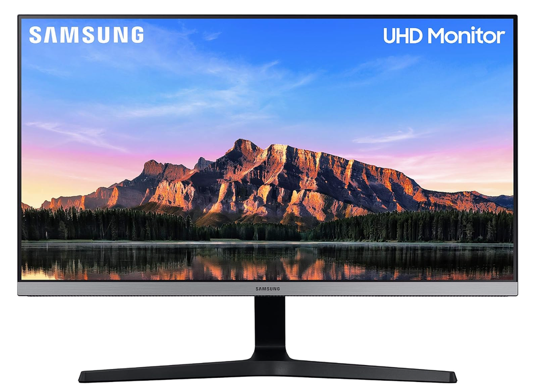Samsung 28 inch (70.8 cm) 4K UHD Monitor with Bezel Less Design and IPS Display Panel (Dark Blue Gray) - LU28R550UQWXXL