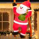 Joiedomi Hanging Christmas Inflatable Climbing Santa, Hanging Inflatable Christmas Decorations with Build-in LEDs, Blow Up Santa Yard Decorations for Xmas Party Indoor, Outdoor, Garden, Lawn Décor