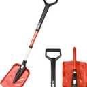 TIROL 40" Folding Flat Shovel for Snow, Car, Garden, Beach, Survival, Sturdy Aluminum Head & Pole D-Grip Shovel for Gardening, Digging, Camping