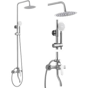 ROVOGO Outdoor Shower Fixtures, 304 Stainless Steel Shower Kit Wall Mount