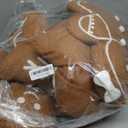 4 Pcs Christmas Throw Pillows Plush Gingerbread Men Gingerbread House Snowflake Shaped Pillow for Christmas Winter Holiday Party Outdoor Bedroom Cushion Decoration (Caramel)