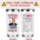 Gifts for Mom from Daughter Son - Christmas Gifts for Mom Wife - Birthday, Christmas, Valentines Day Gift for Moms - Gift for Mama, Moms, Mother - 20 Oz Stainless Steel White Tumbler