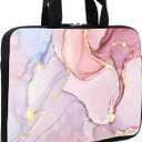 15.6" Laptop Sleeve 14" 15" 15.4" Chromebook Case Ultrabook Case Notebook Sleeves PC Messenger Bag (Pink Marble)