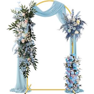 7.2FT Arch Backdrop Stand, Metal Balloon Arch Stand, Gold Wedding Arch Frame, Heavy Duty Portable & Tool-Free Assembly for Parties, Garden, Birthday, Baby Shower