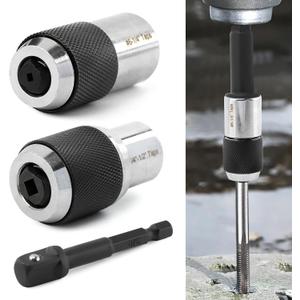 Tap Socket Set, 2pcs Tap Sockets With 1pc 3/8" Socket Adapter, Adjustable Taps Extractor Tool, Durable Threading-Tap Extractors for Taps Reamers Screw Extractors(COLOR:Black)