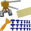 25PCS Car Dent Puller Kit, Car Body Dent Repair Tools, Paintless Dent Lifter Repair Tool Puller with 18 Tabs, Auto Dent Removal Kit for Car DIY Body Work