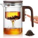 Enchanti Tea Pot, Magic Glass Teapot with Strainer,Magnetic Water Separation with Infuser -800ML/27.01oz