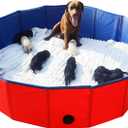Artilife Whelping Pen for Dogs,Whelping Box for Dogs and Puppies,Dog Birth Supplies,Portable Whelping Pool Whelping Box,Foldable Dog Bath Pool (63inch Dia.x12inch H(160x30cm))