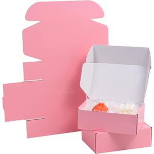 28 Pack 10x8x3 inches Pink Shipping Boxes for Small Business, Small Corrugated Cardboard Gift Box for Mailing,Shipping,Storing,Gifts Wrapping