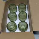 CHLJAR Hobnail Drinking Glasses Set of 6, 14 oz Vintage Glassware Set, Embossed Green Water Tumbler for Beer, Juice, Cocktail, Whiskey, Milk, Green