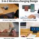 Card Holder,MagSafe Compatible Card Holder with Wireless Charging, Magnetic Wallet,Magnetic Phone Wallet Stand, Charges for iPhone 17/16/15/14/13 Series, Smartwatch, Vegan Leather (Black)