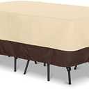 Arcedo Waterproof Patio Furniture Set Cover, Rectangular Dining Table and Chairs Cover, Heavy Duty Outdoor Furniture Cover for Sectional Conversation Set, 88'' x 62'' x 28''H, Beige & Brown
