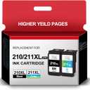 210XL and 211XL Ink Cartridges Replacement for Canon PG-210XL CL-211XL for Pixma IP2702 MX410 MP495 MP230 MP240 MP280 MX340 MX350 MX360 (1 Black 1 Tri-Color)