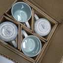 MONITO 12 OZ Coffee Mugs Set of 4, Ceramic Coffee Mugs,Modern Coffee Mugs Set with handle for Tea/Latte/Cappuccino/Milk/Cocoa. (BLUE, 4 CountPack of 1)