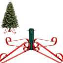 Christmas Tree Stand for Artificial Trees 4 to 8 Foot Christmas Fake Tree Holder for Green & Red Indoor Outdoor Party Christmas Tree Ornaments Fits Up to 1.4" Xmas Tree Trunks