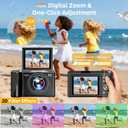 4K Digital Camera for Photography, 56MP Autofocus Vlogging Camera with 3" 180 Flip Screen, 16X Zoom Compact Travel Camera for Beginners & Teens with 32GB SD Card Included