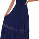 ZESICA Women's 2026 Summer Boho Maxi Dresses Strapless Off Shoulder Lace Flowy A Line Beach Vacation Long Sundress