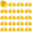 Lenwen 40 Pack Pom Poms Cheerleading Sports Dance Spirited Plastic Cheer Pompom Cheerleading Poms with Handles for Adults Rooters Sports Team Cheering Party (Yellow)