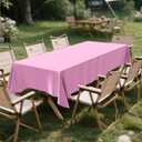 CXPSINC Plastic Tablecloth 54" x 108"Disposable Tablecloth Rectangle Plastic Table Cover for 6 to 8 Foot Tables Indoor or Outdoor Parties Birthdays Christmas (Pink, 16 Pack)