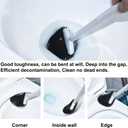 Sellemer Toilet Brush and Holder Set for Bathroom, Flexible Toilet Bowl Brush Head with Silicone Bristles, Compact Size for Storage and Organization, Ventilation Slots Base (2 Pack, Silver)