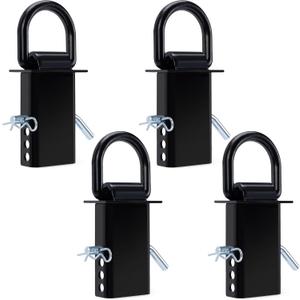 Lonffery Stake Pocket D Rings, 4PCS 18000lbs Heavy Duty Stake Pocket Tie Down for Utility Trailers and Flatbed Cargo Trucks