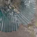 Wall Clock, Clocks for Living Room, Silent Wall Clock Decorative, 3D Retro Metal Ginkgo Leaf Design, for Office Bedroom Kitchen Clock(33''x18'') (Blue Color - Arab)